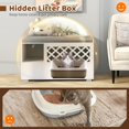 thumbnail image 5 of Wooden Cat Litter Box Enclosure with Flip-Down Opening, Removable Cushion, White, 5 of 8