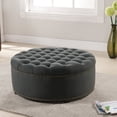 thumbnail image 3 of Kingfisher Lane Round Upholstered Ottoman in Gray, 3 of 4