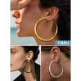 thumbnail image 6 of PROSTEEL Chunky Earrings for Women Black Large Hoop Earrings 70mm Stainless Steel Christmas Birthday Valentine Day Jewelry Gifts for Mom daughter Adults Age, 6 of 7