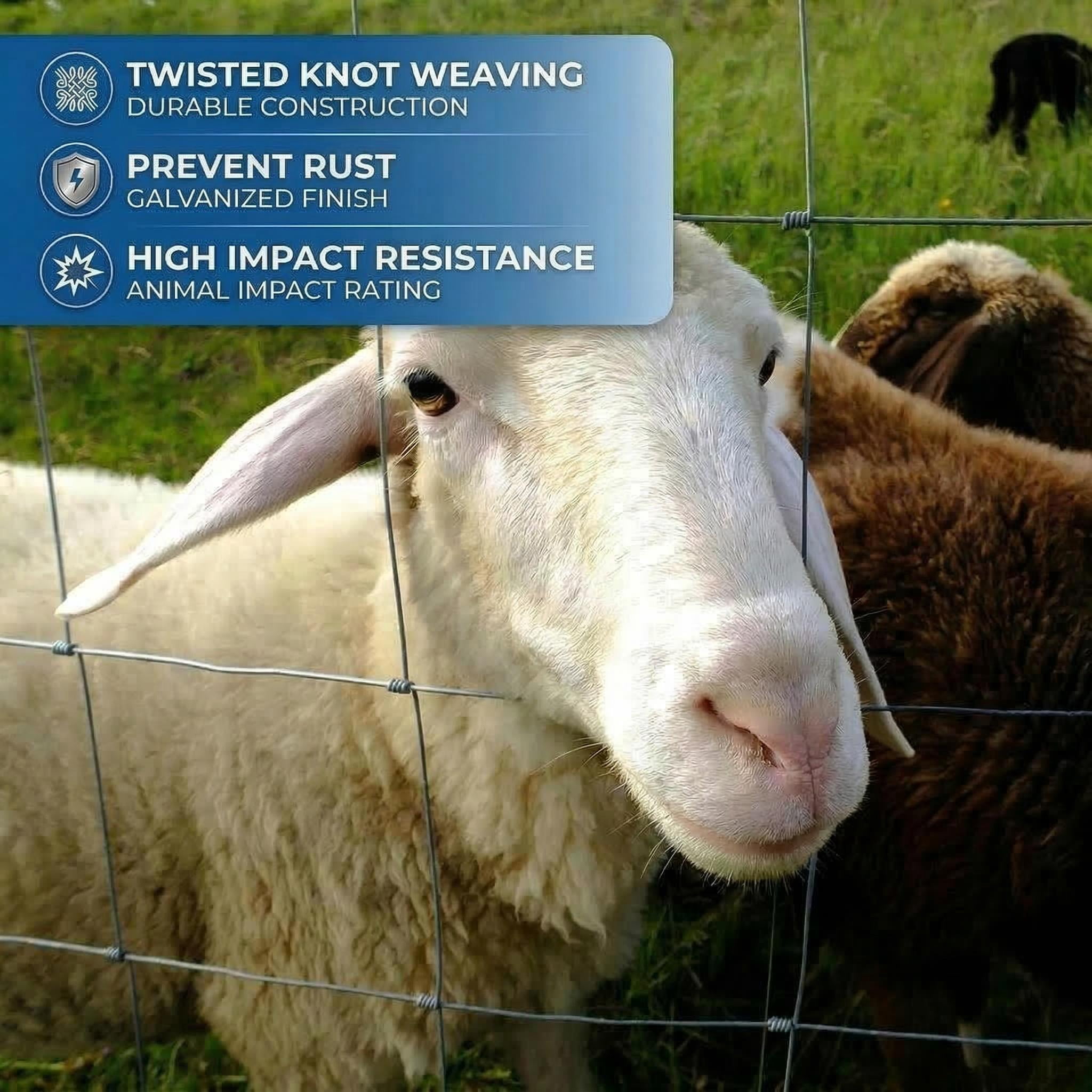 Farm Fence 4ft x 164ft Heavy Zinc Coating Cattle Fence Galvanized Field Fencing Sheep Fence Goat Fence,Hog Wire Fencing for Yard Livestock Animals Protection