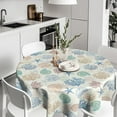 thumbnail image 2 of Nautical Coastal Round Tablecloth 60 Inch Summer Starfish Seashells Circle Table Cloth Ocean Coral Stain Resistant Table Cover for Kitchen Dining Picnic Parties Weddings Indoor Outdoor Decor, 2 of 6