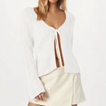 thumbnail image 3 of Kureaily Women's Lace Up Knitted Cardigan With Hollow Out Design For Sun Womens Cardigan Sweaters, 3 of 5