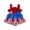 Blue-B, variant on Bigetiay Baby Girl Halloween Outfit Clown Romper Dress With Hat Color Block Toddler Halloween Dress, Size 3-6 Months