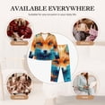 thumbnail image 5 of Rateoe Fiery Red Maple Leaf Fox Pattern Womens Pajamas Set Long Sleeve Sleepwear Button Down Nightwear Soft Cotton Pj Lounge Sets, 5 of 9