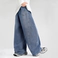 thumbnail image 6 of Zpanxa Boys Grey Acid Wash Baggy Jeans Loose Wide Leg Denim Pants Jeans for Boys Blue 10-11 Years, 6 of 9