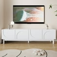 thumbnail image 4 of Homy Casa TV Stand with Wave-Shaped Doors & Sturdy Legs, 4 of 12