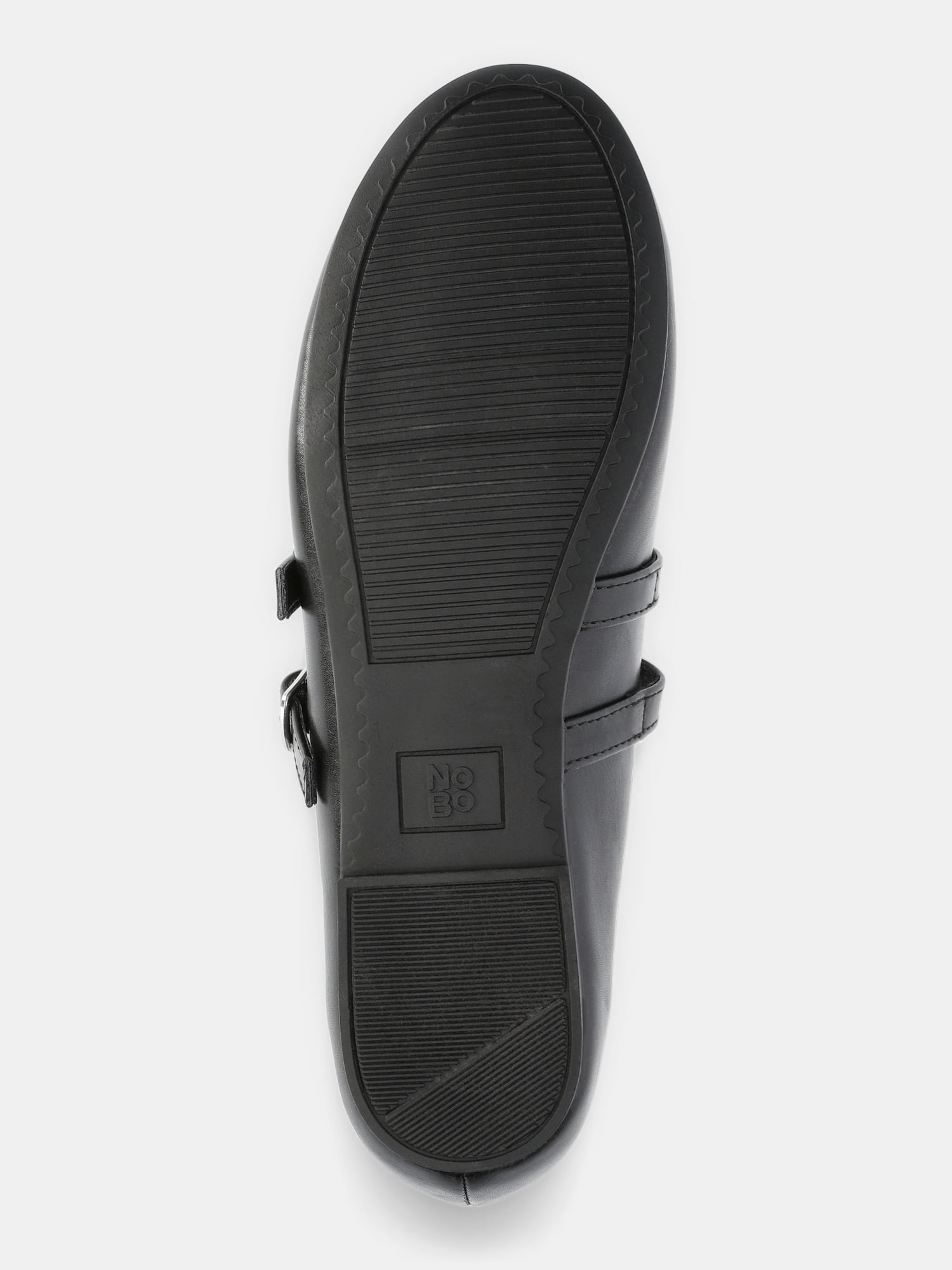 No Boundaries Faux Leather Mary Jane Flats with Double Straps, Women's