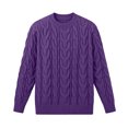 thumbnail image 5 of LYSMORA Men's Crew Neck Cable Knit Sweater Long Sleeve Pullover Top for Daily Commute Outdoor Walk Fall Winter Casual Outing, 5 of 6