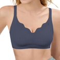 thumbnail image 2 of FUNUONY Women's Push Up Bra No Underwire Comfortable Wireless Bras Padded Seamless Bra Women Wireless Bras Soft Bra Bralette Full Coverage Everyday Bras Dark Grey M, 2 of 5