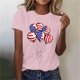 thumbnail image 2 of Tops de Ajuste Suelto para las Mujeres Sudadera Casual Impresa Manga Corta Cuello Redondo Superior, Poliéster, 2 of 4