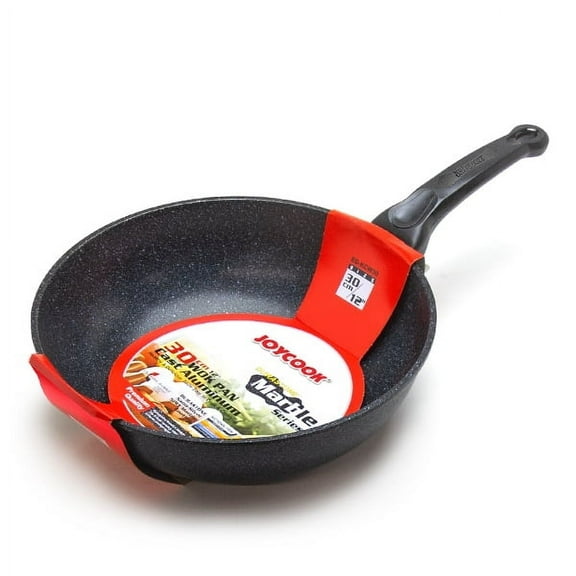 JOYCOOK Wok Pan 12 inch (30cm) Cast Aluminum Durastone Marble Non-Stick