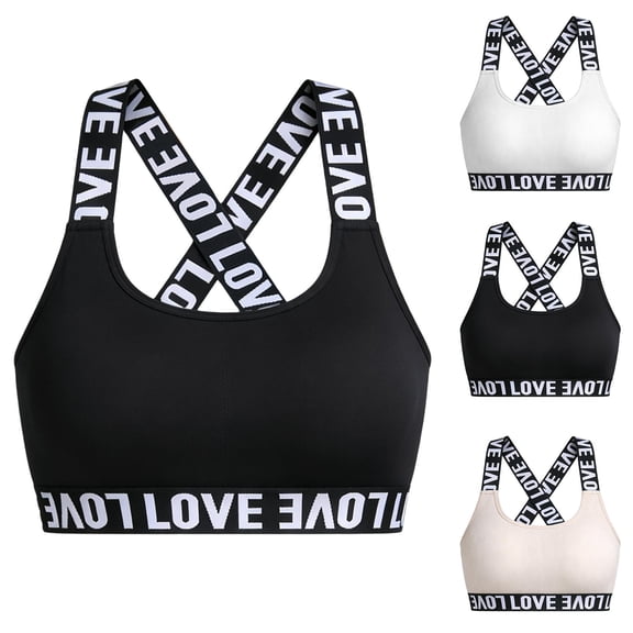 Sports Bra for Women Criss Cross Back Sports Ribbed Bras Breathable Summer Workout Top