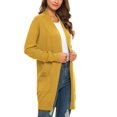 thumbnail image 4 of Aiyino Women Solid Sweater Open Front Long Sleeve Knit Cardigan Casual Sweaters with Pockets,Yellow S, 4 of 6