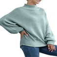 thumbnail image 4 of Automne Hiver Femmes Col Roulé Pull à Manches Longues en Vrac Gros Pull en Tricot, 4 of 7