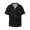 thumbnail image 5 of Picia Black Marble Texture Abstract Men's Linen Shirts Short Sleeve Cuban Beach Shirts Casual Shirts Button Down Shirt for Men Beach Summer Wedding Shirt-Large, 5 of 7