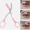 thumbnail image 2 of Professional Precision Trimmer, Eyebrow Scissors with Comb Eyelashes Hair Remover Cutting Scissors Beauty Tool for Men Women (Pink), 2 of 4