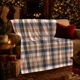 thumbnail image 3 of Autumn Plaid, Festive Holiday Scene, Warm Flannel Blanket for Living Room and Reading Nook with Detailed Artwork, Art Lovers Thanksgiving Gift, Festive Home Decor, 3 of 9
