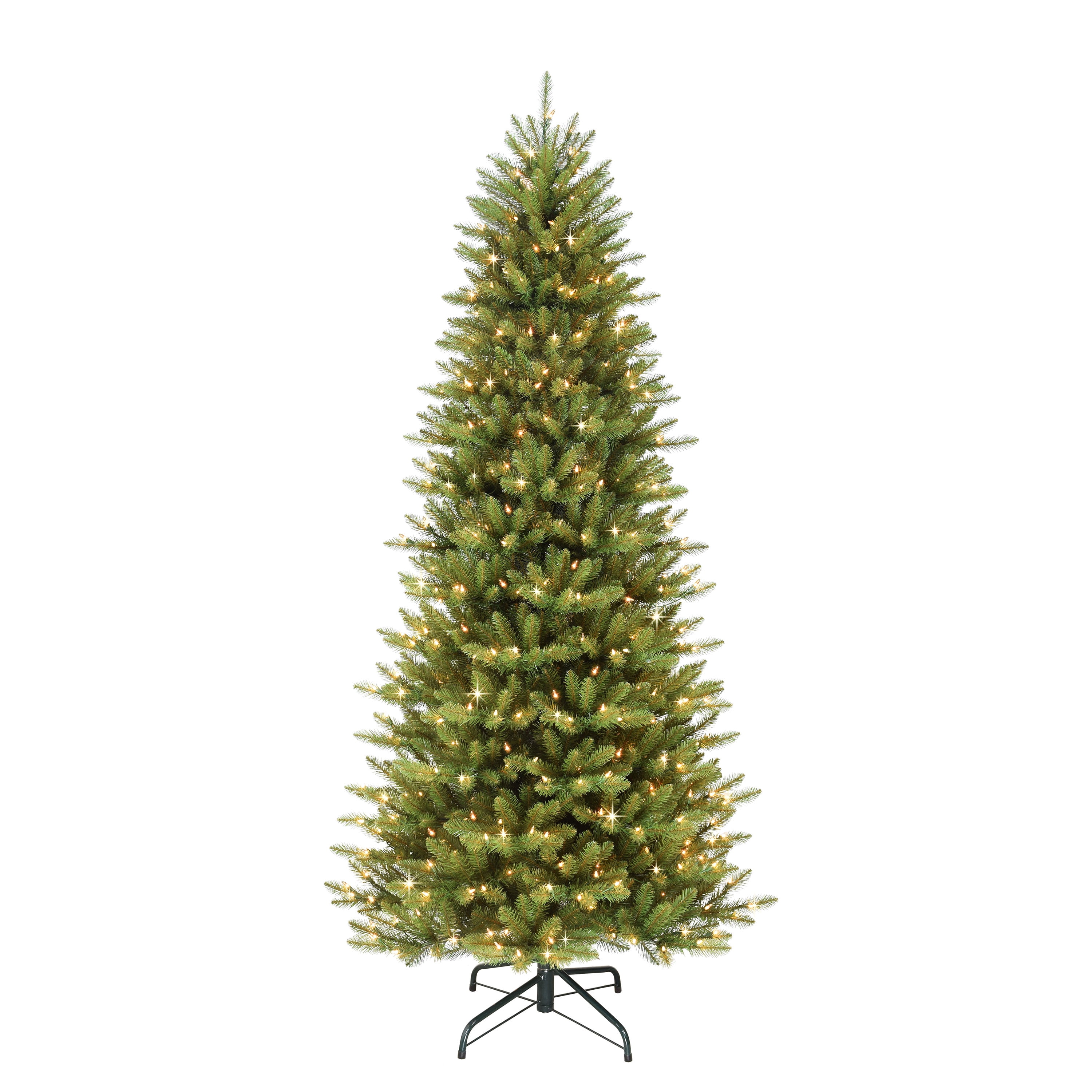 8ft Pre-lit 8 Pre-lt Sparkling White Christmas Tree with LED light and Metal Stand