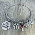 thumbnail image 2 of 40th Birthday Gift for Women, The Best is Yet to Come Wine Charm Bracelet, 40th Birthday Ideas, Gift for Her, 2 of 4