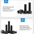 thumbnail image 3 of 20 Pieces Alloy Steel Hexagonal Screw Stud Smooth Thread Fastener Screws Bolts Nut Fastener Professional Mechanical Repairing Accessory M8x16, 3 of 8