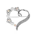 thumbnail image 2 of Eoperou Shining Rhinestones Faux Pearls Brooch Pin Exquisite Decorative Flower Hollow Heart Shape Pin Costume Accessories, 2 of 7