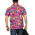 thumbnail image 6 of HAPPY BAY Men's Hawaiian Shirts Short Sleeve Button Down Shirt Floral Shirt Men Summer Beach Casual Vacation Tropical Shirts for Men Funny M Hibiscus, Autumn Pink, 6 of 6