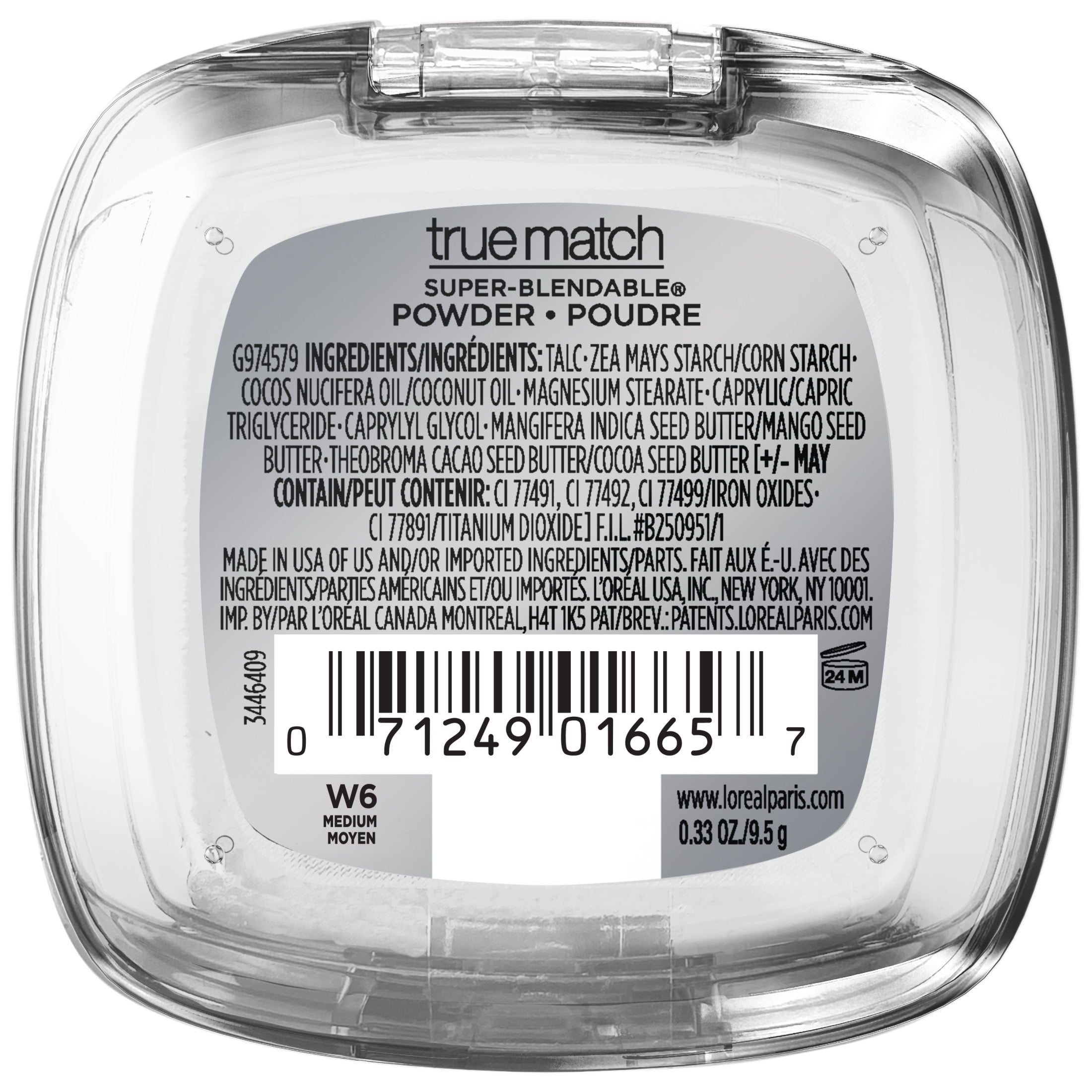 L'Oreal Paris True Match Super-Blendable Pressed Powder Makeup, W6 Medium, 0.33 oz