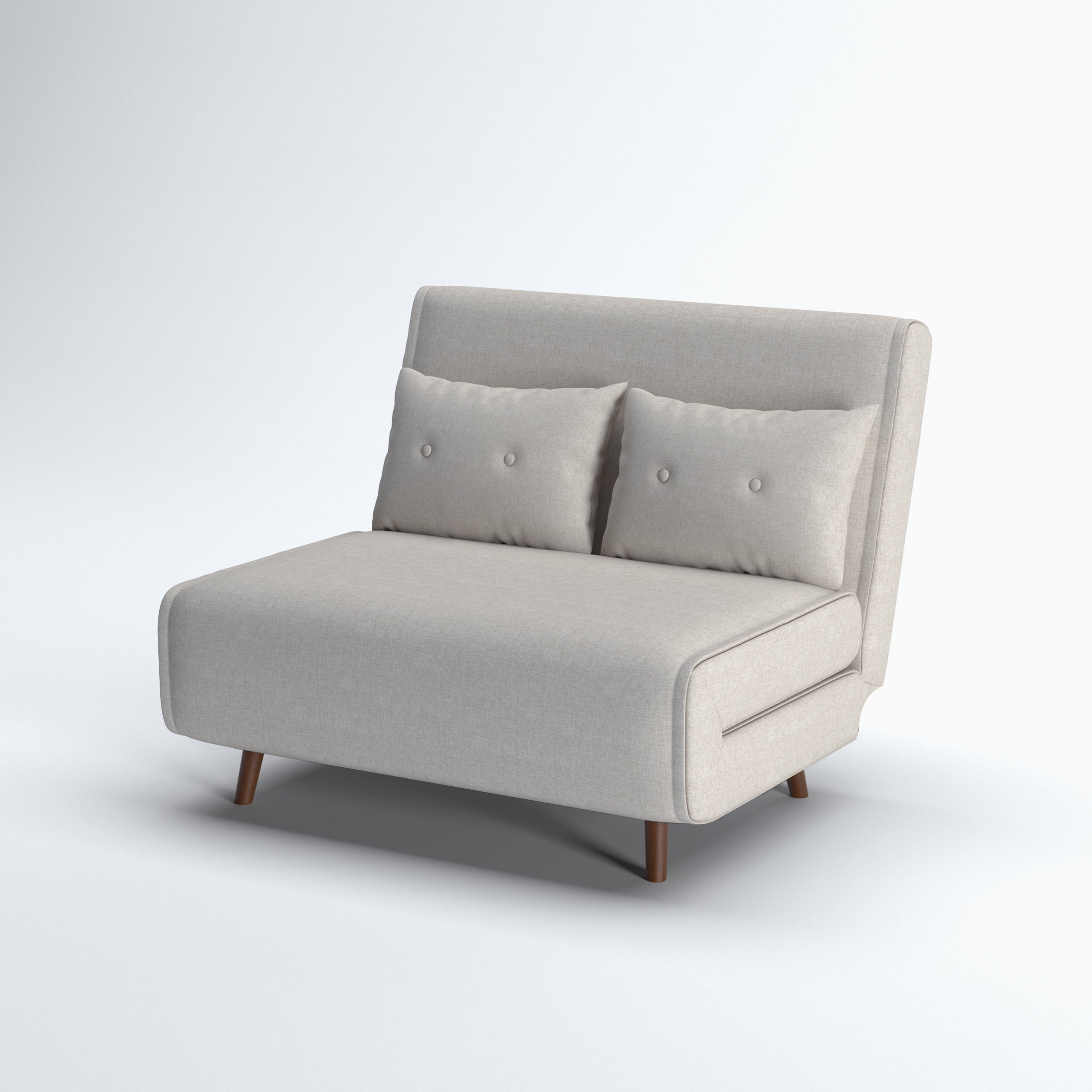 A&D Home Haru 40" Convertible Futon Chair, Linen Beige