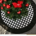 thumbnail image 6 of Hvmvliv 47in Velvet Christmas Tree Skirt Black Plaid Xmas Tree Skirt Christmas Tree Base Cover Mats for Christmas Tree Decoration Black, 6 of 8