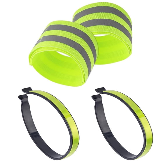 4lots Quickly Release Reflective Ankle Straps Regulable Safety Waist Ankle for Night Safety and Comfortable Cycling