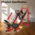 thumbnail image 7 of 2-in-1 Leg Press & Hack Squat Machine – 440LBS Capacity, Linear Bearings, Calf Block, Weight Storage, Professional Strength Trainer for Home Gym – Black and Red, Model HM1905, 7 of 7