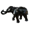 thumbnail image 2 of Estatua de elefante abstracto Adorno de resina Decoración geométrica de Negro Sunnimix Estatua de elefante, 2 of 7
