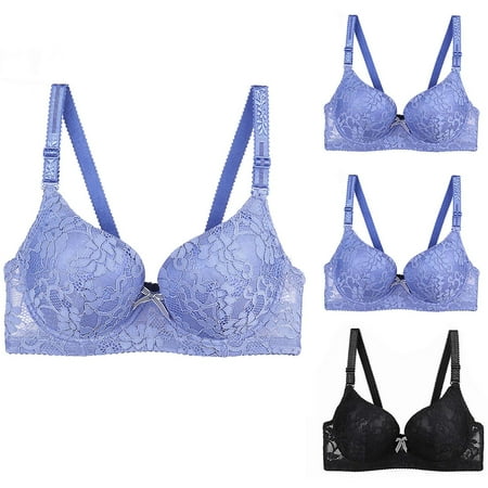 GENGING Bras Clearance 3PC Bra Bralette for Women Underwear Sagging  Collar  And Sexy Bra With Lace Thin Large Soft Steel Ring Fall Tops Bralette for Women Daily 3PC Bra