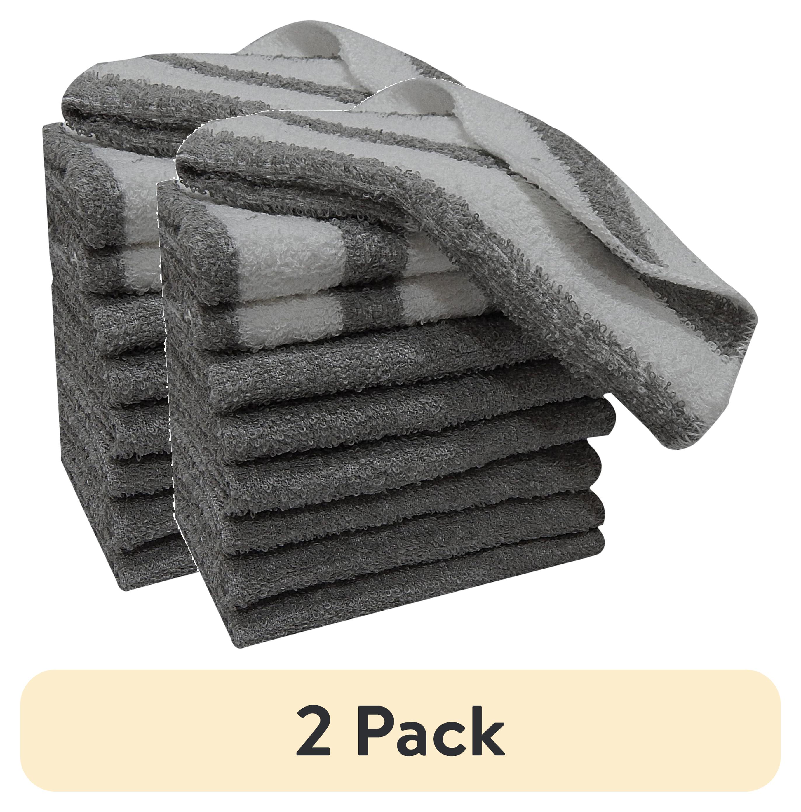 (2 pack) Mainstays 9-Piece Solid/Stripe Kitchen Dishcloth Set, Grey
