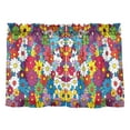 thumbnail image 7 of Yayeee Kitchen Curtains Tier Pair Light Filtering 27"x24" Rod Pocket Short Cafe Window Panel, Whimsical Floral, 7 of 7