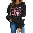 thumbnail image 2 of Caywon Women's Crew Neck Valentine's Day Printed Sweatshirt,Long Sleeve Pullover No Hood Casual Top Solid Color Fashionable Daily Outfit, 2 of 7