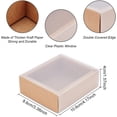 thumbnail image 2 of Paquete de 12 cajas de regalo de papel kraft con tapa de PVC esmerilado, 4 x 3,5 x 1,5 pulgadas. Caja de cajón de papel kraft., 2 of 9
