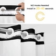 thumbnail image 3 of No Hook Shower Curtain with Snap in Liner, St. Patrick's Day Wave Point Lucky Clovers Leaf Waterproof Fabric Bathroom Curtain Mesh Top Window, Black White Stripe Shower Curtains 48x72in, 3 of 9