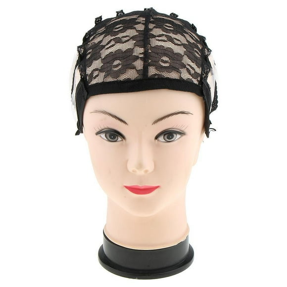 Correa elástico encaje frontal peluca gorro pelucas que hacen tejido gorro elástico malla de cabellero Snood para mujeres cabellero negro Colcomx Gorra de pelucas de pelo de mujer