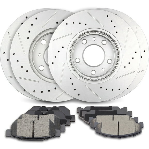 ECCPP Front Rear Brakes Rotor and Ceramic Brake Pad fit for 1992-1995 for Honda Civic,1993-1997 for Honda Civic del Sol