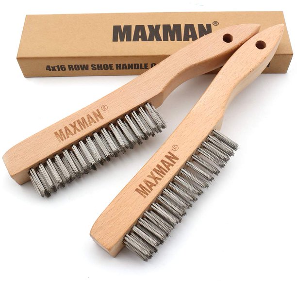 Cepillo de alambre MAXMAN de acero inoxidable de alta resistencia con mango de 10 cm