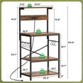 thumbnail image 6 of Amadwell 4-Tier Kitchen Storage Shelf Organizer Bakers Rack with Power Outlets, Coffee Bar & Microwave Stand, 6 of 9