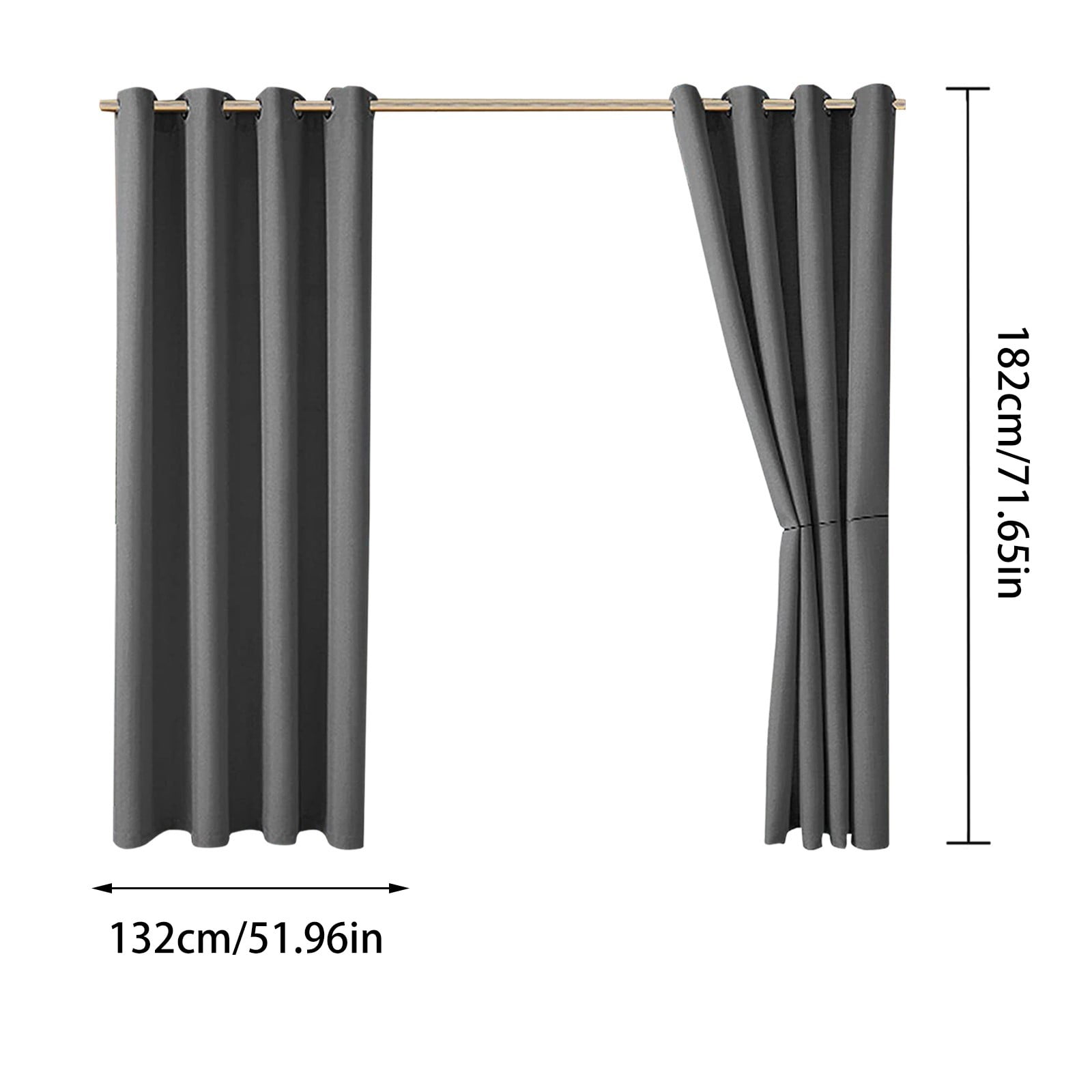 (Clearance) pdqouc Waterproof Outdoor Curtain - Grommet Top Sunlight Blocking Window Treatment Drapes Blackout Curtains for Home Bedroom Living Room Outdoor Patio Porch Pergola Cabana Gazebo 1 Panel