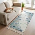 thumbnail image 2 of Area Rug with Tassels 2' x 5', Watercolor Blue Starfish Kitchen Runner Rug for Hallway Bedroom Throw Rugs, Classic Marine Life Corals Soft Door Mat for Bathroom Entrance Living Room, 2 of 9