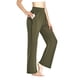 thumbnail image 2 of VISgogo Pantalones casuales de pierna ancha para mujer, pantalones sueltos de longitud completa de cintura media de color sólido con bolsillo para damas, S / M / L / XL / XXL VISgogo moda, 2 of 4