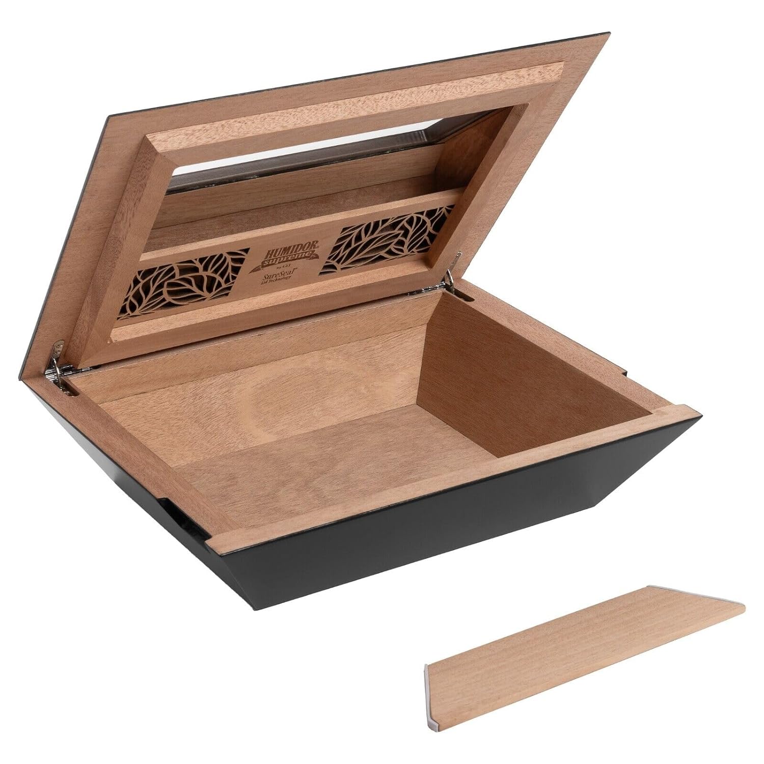 Humidor Supreme Aria Glass Top Viewing Window, Holds 40-80 Cigars