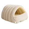 thumbnail image 1 of Methold Cama para mascotas desmontable, tienda de campaña para perros, caseta cálida para gatos, fácil de limpiar, aislamiento grueso y Perchas para gatos Beige 45*30*19 cm, 1 of 6