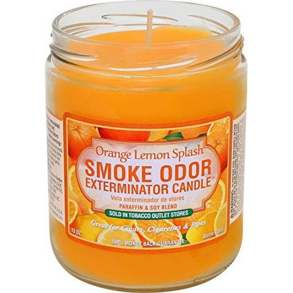 Smoke Odor Eliminator 2-Wick Container Candle, Orange Lemon Splash, Orange