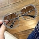 thumbnail image 2 of Fashion Oversized Rimless Sunglasses, Diamond Sunglasses (Blue), 2 of 5