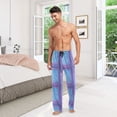 thumbnail image 7 of Blue Chevron Pattern Mens Pajama Pant Sleep and Lounge Bottons with Pockets, 7 of 7